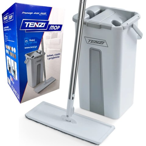 TENZI MOP Płaski Z Wyciskaczem - Mop Z Wiadrem Dwukomorowym