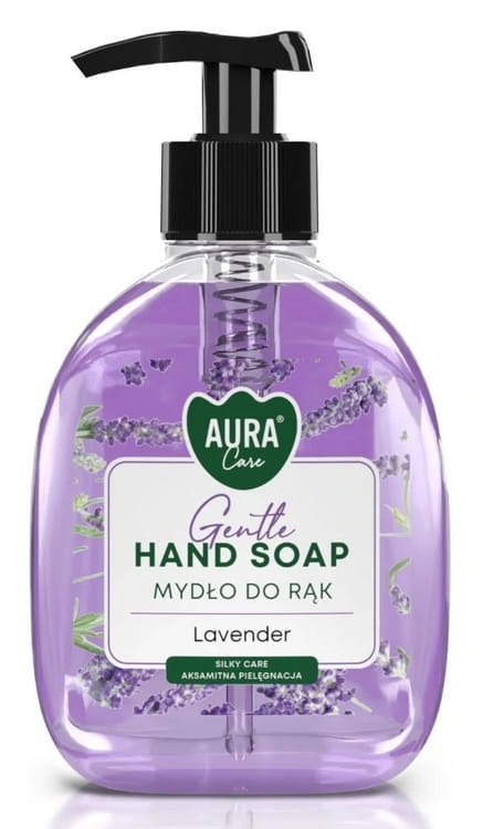 Zestaw 3x300 ml AURA Care Mydło Do Rąk Z Dozownikiem Lawenda Róża Wanilia