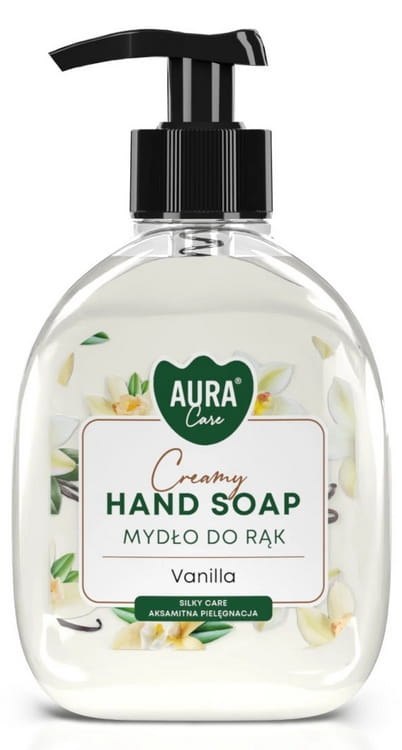 Zestaw 3x300 ml AURA Care Mydło Do Rąk Z Dozownikiem Lawenda Róża Wanilia