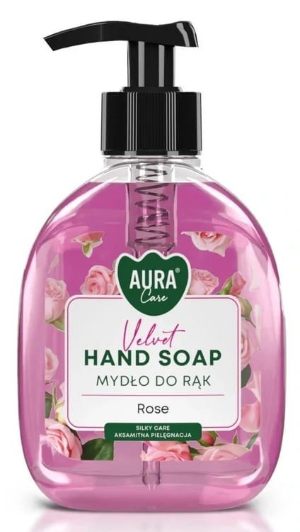 Zestaw 3x300 ml AURA Care Mydło Do Rąk Z Dozownikiem Lawenda Róża Wanilia