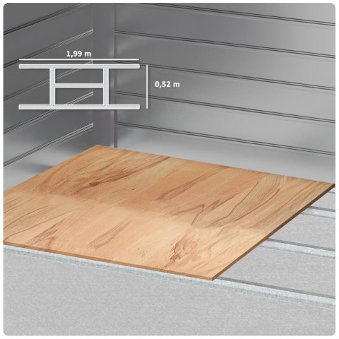 Domek Ogrodowy 213 x 131 x 192 cm Szary 2,43 m² PAKO 84H-352V00SR