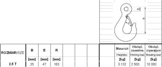 HAK Z ZABEZPIECZENIEM DIN 689 2500KG GM-HZ