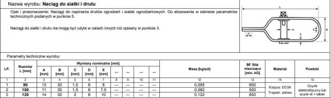 NAPINACZ SIATKI 120MM ZIELONY