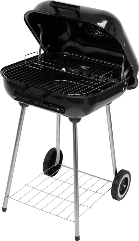 GRILL WĘGLOWY Z WĘDZARNIĄ, RUSZT 45*40CM