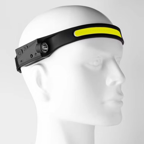 LATARKA CZOŁOWA LED AKU COB+XPE+SENSOR