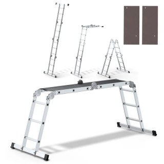 DRABINA ALUMINIOWA UNIWERSALNA 4X3 Z PODESTEM PRO