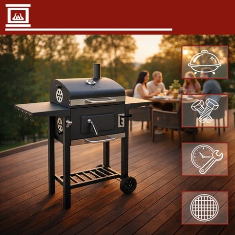 Grill Ogrodowy Z Pokrywą 105x110x50cm Kaminer