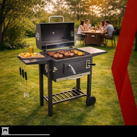 Grill Ogrodowy Z Pokrywą 105x110x50cm Kaminer