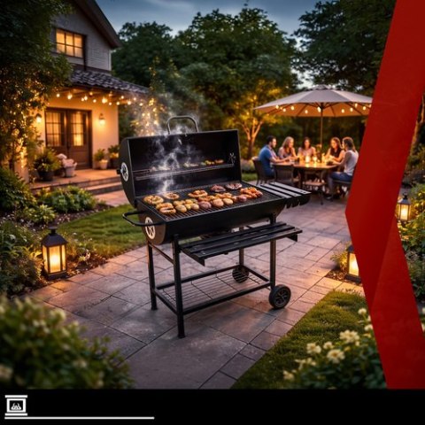 Grill Ogrodowy Z Pokrywą 108x67x96cm Kaminer