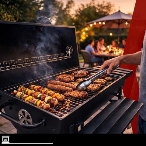 Grill Ogrodowy Z Pokrywą 108x67x96cm Kaminer