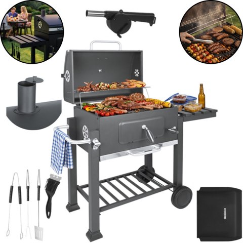 Grill Ogrodowy Z Pokrywą 114x67x120cm Kaminer