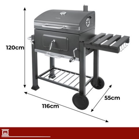 Grill Ogrodowy Z Pokrywą 114x67x120cm Kaminer