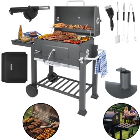 Grill Ogrodowy Z Pokrywą 114x67x120cm Kaminer