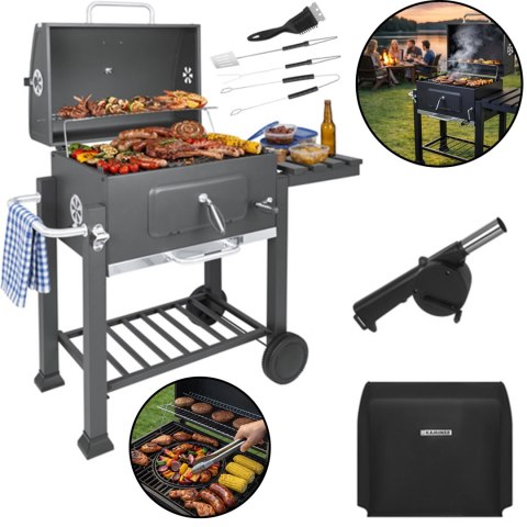 Grill Ogrodowy Z Pokrywą 116x70x110cm Kaminer