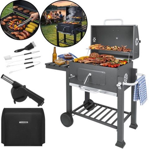 Grill Ogrodowy Z Pokrywą 116x70x110cm Kaminer