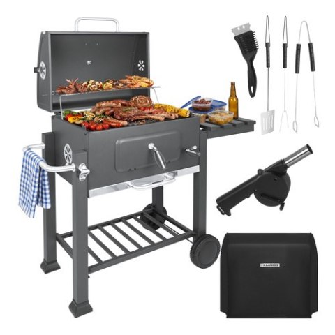 Grill Ogrodowy Z Pokrywą 116x70x110cm Kaminer