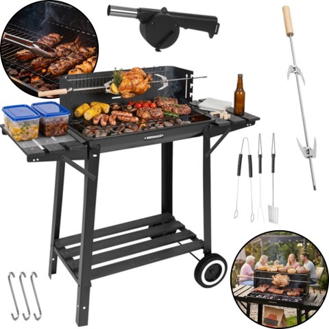 Grill Ogrodowy Z Rożnem 93x41x86cm Kaminer