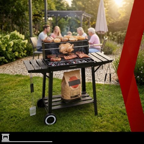Grill Ogrodowy Z Rożnem 93x41x86cm Kaminer