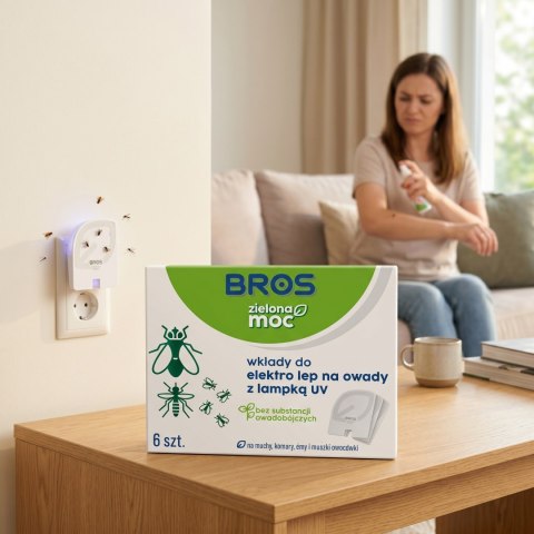 BROS - Zielona Moc Wkłady Do Elektro Lep Na Owady z Lampką UV 6szt