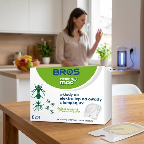 BROS - Zielona Moc Wkłady Do Elektro Lep Na Owady z Lampką UV 6szt
