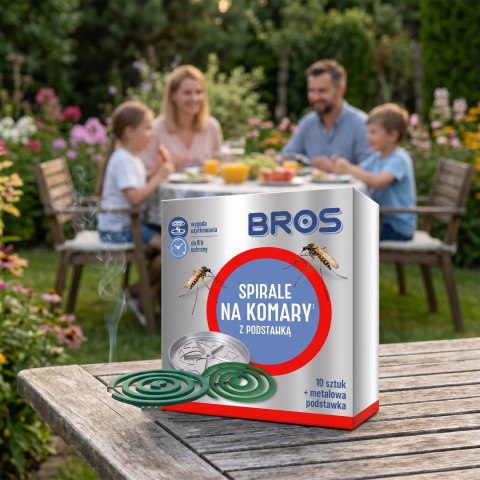BROS - spirale na komary z metalową podstawką 10szt.
