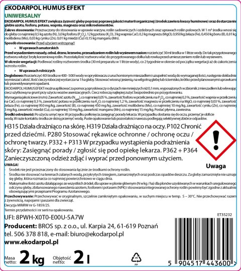 EKODARPOL HUMUS EFEKT PAPKA Uniwersalny 2L